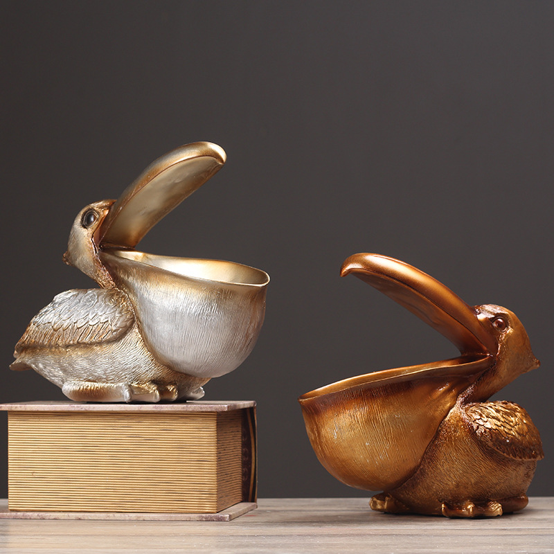 Smart Home Decor - Pelican kuş figürlü süs Retro reçine