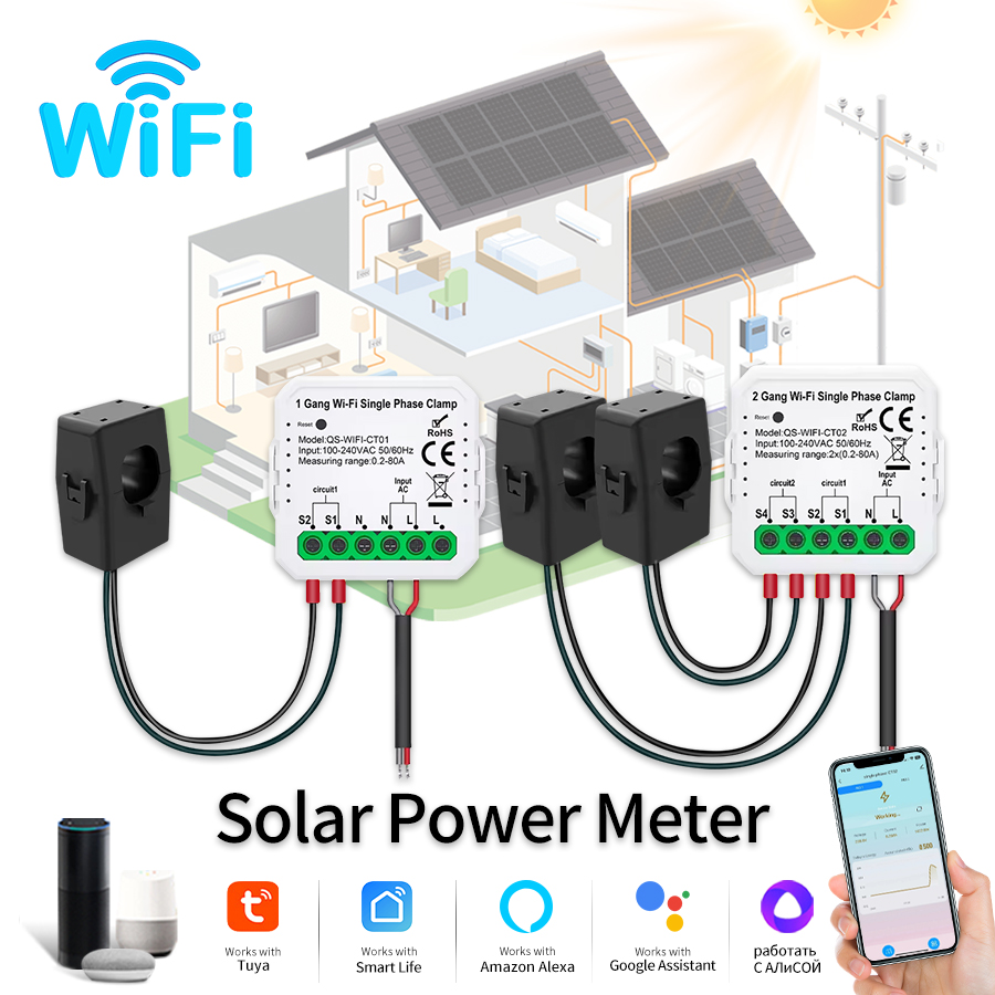 Smart Home Energy Monitor - Tuya Akıllı WiFi Güneş Enerjisi Enerji