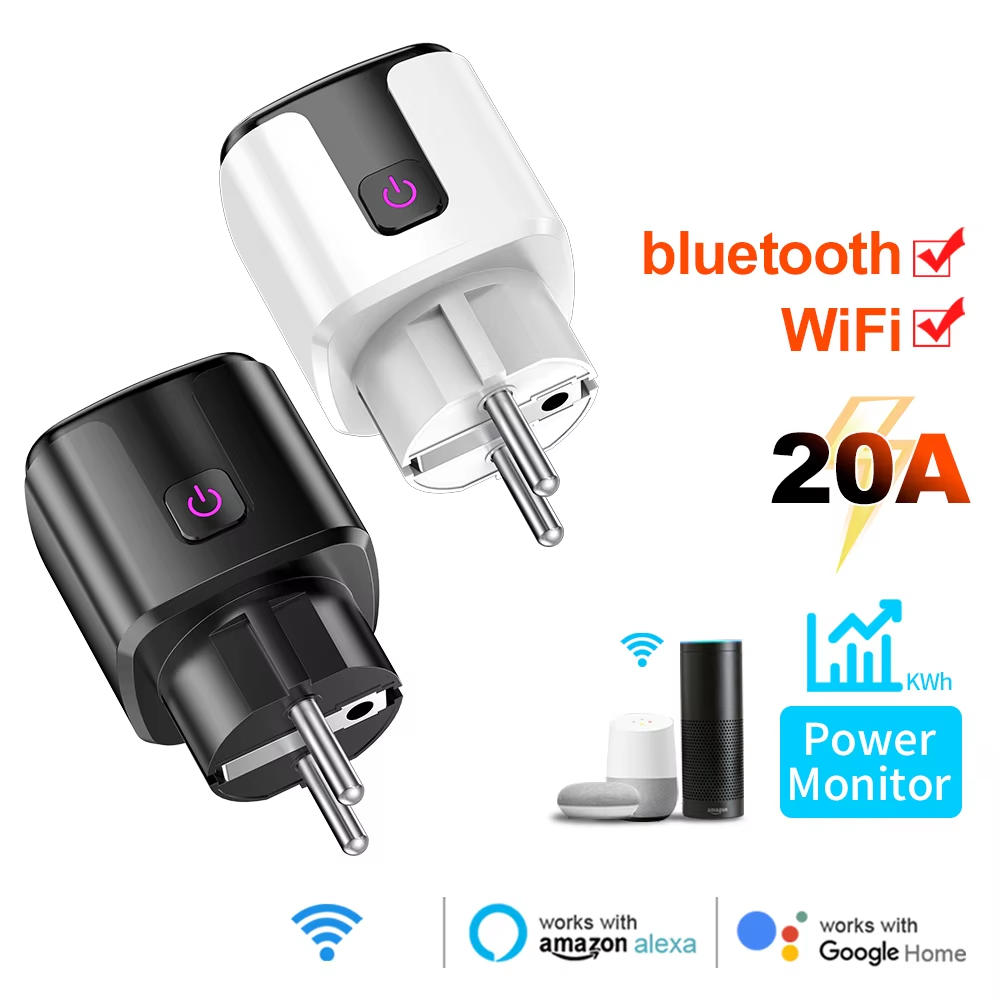 Smart Home Energy Monitor - Akıllı 20A AB Fişi WiFi+Bluetooth Soketi,