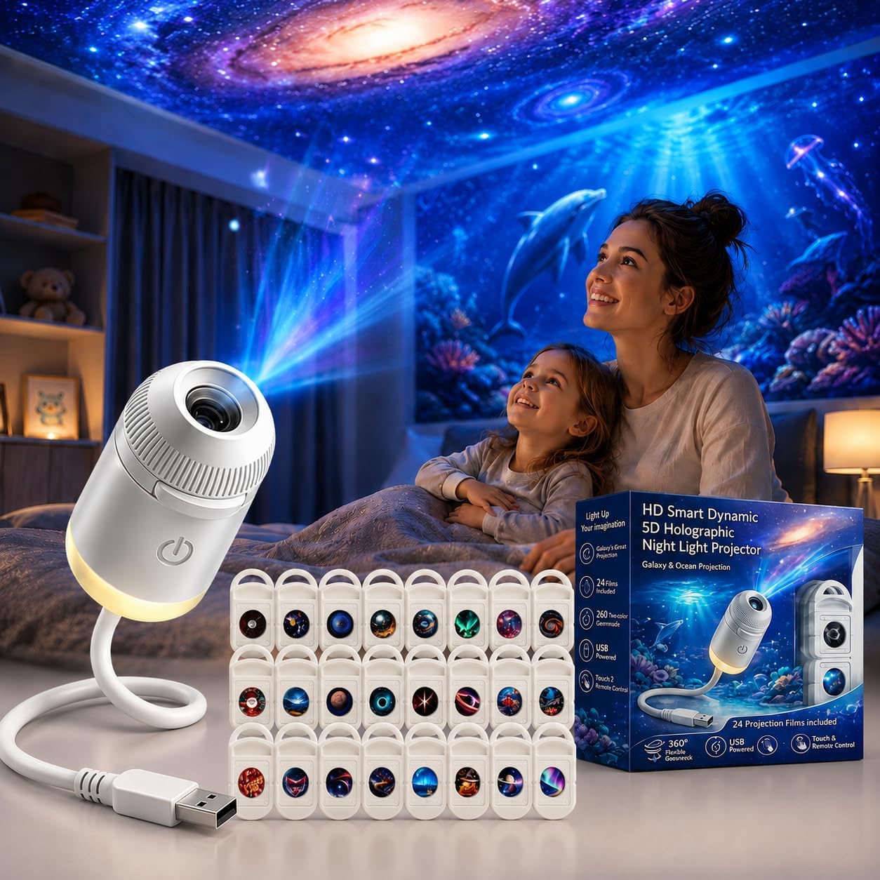 Smart Home Decor - HD Akıllı Dinamik 5D Holografik Gece