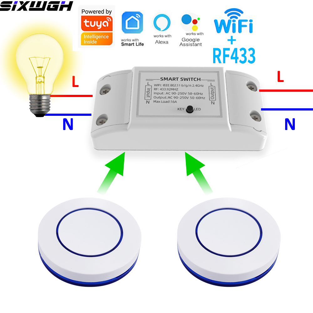 Smart Home Alexa - 16A WiFi Tuya Akıllı Anahtar Kablosuz
