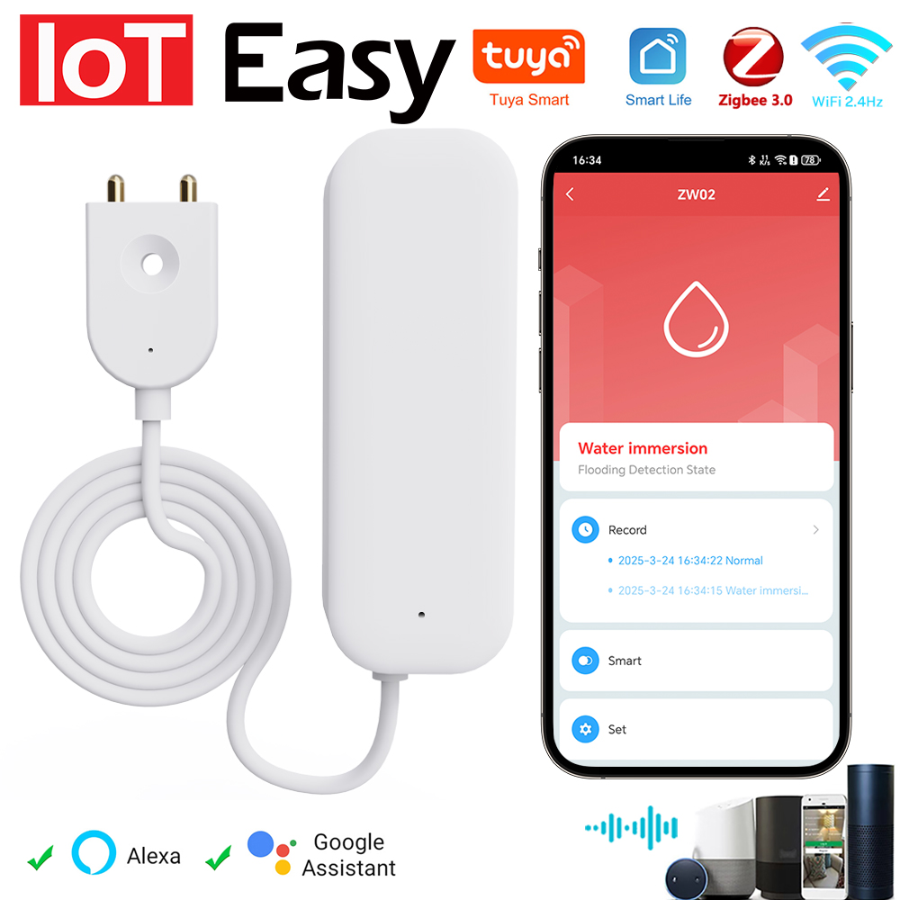 Wifi Water Leak Detector - Tuya WiFi ZigBee Su Sensörü Kaçak