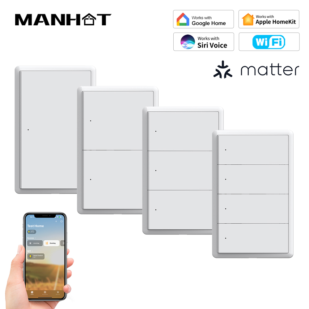 Smart Home Alexa - MANHOT Homekit WiFi Akıllı Anahtar Nötr