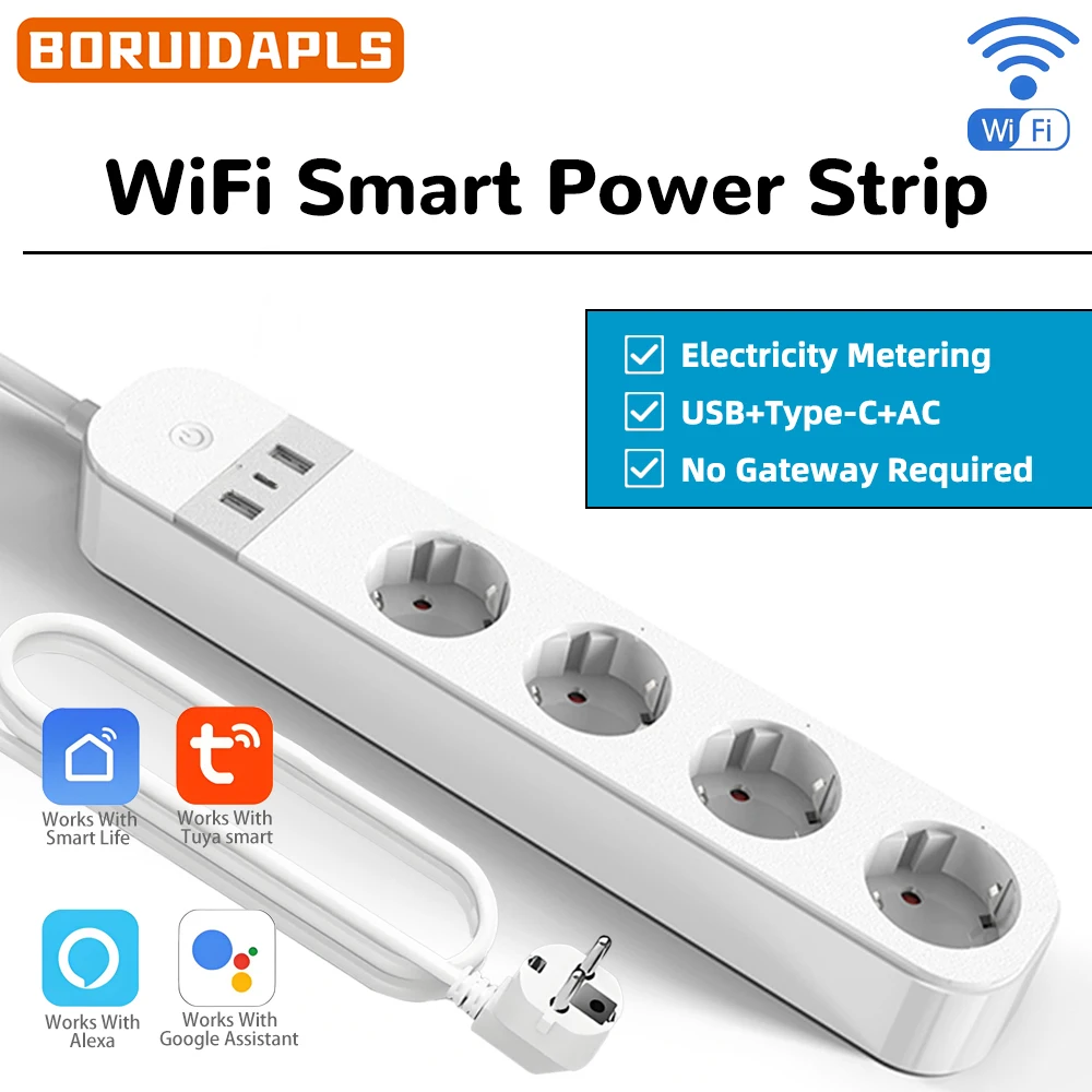 Smart Home Energy Monitor - BORUIDAPLS EU Fişli WiFi Akıllı Priz,