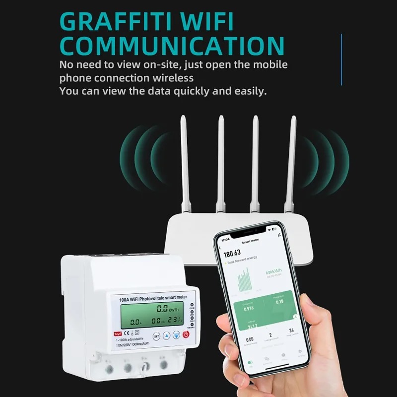 4P 1-100A WiFi Fotovoltaik Akı - Smart Home Energy Monitor incelemesi ve fiyatı
