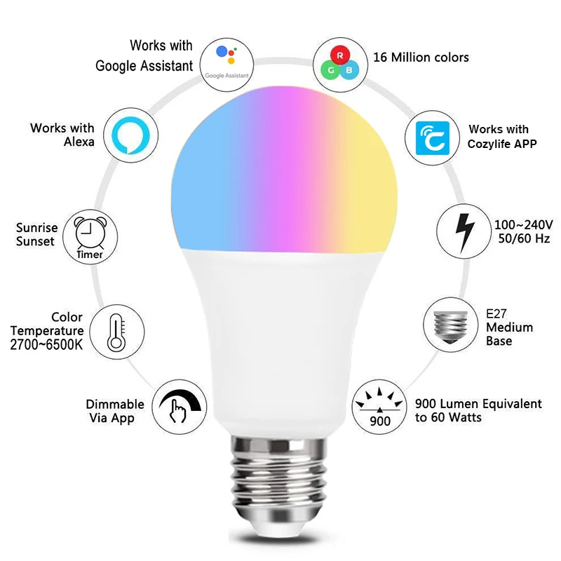 9W WiFi Homekit işık lambası E - Alexa Compatible Bulb incelemesi ve fiyatı