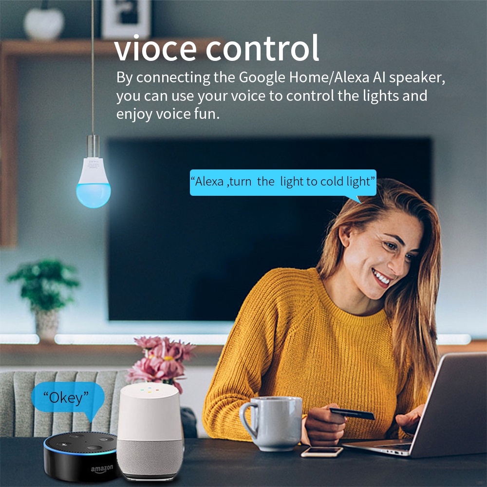 SIXWGH E27 ampul WiFi 9W akıll - Alexa Compatible Bulb incelemesi ve fiyatı